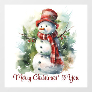 Vinilos Para Cristales Cute Sonriente Snowman Window Cling