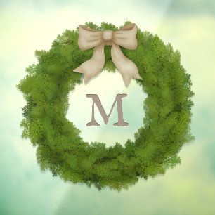 Vinilos Para Cristales Cypress Wreath Con Monograma Rústico Personalizado