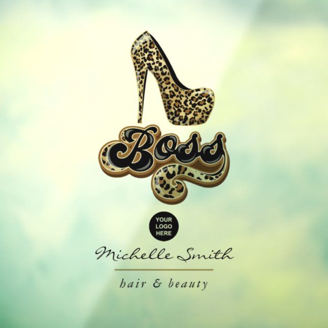 Vinilos Para Cristales Dama de jefe de Leopardo Negro y Oro (Hoja 3)