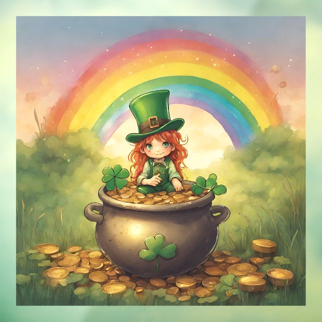 Vinilos Para Cristales Dama Leprechaun Afortunada (Hoja 3)