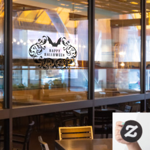 Vinilos Para Cristales Damask Glam Bat Happy Halloween