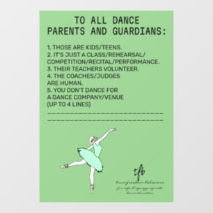 Vinilos Para Cristales Dance Parent Reminder Sheep Sage