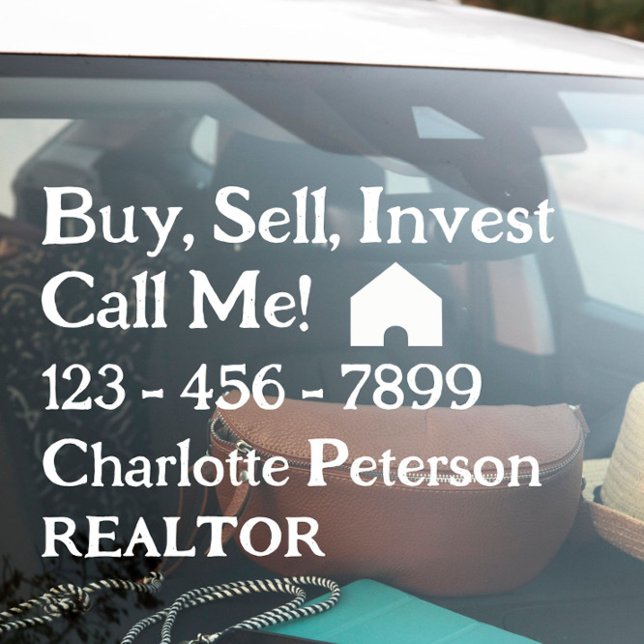 Vinilos Para Cristales Decal de coche del Personalizado Realtor (REALTOR CAR DECAL)
