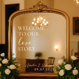 Vinilos Para Cristales Decal de espejo boda - Bienvenidos a nuestra histo