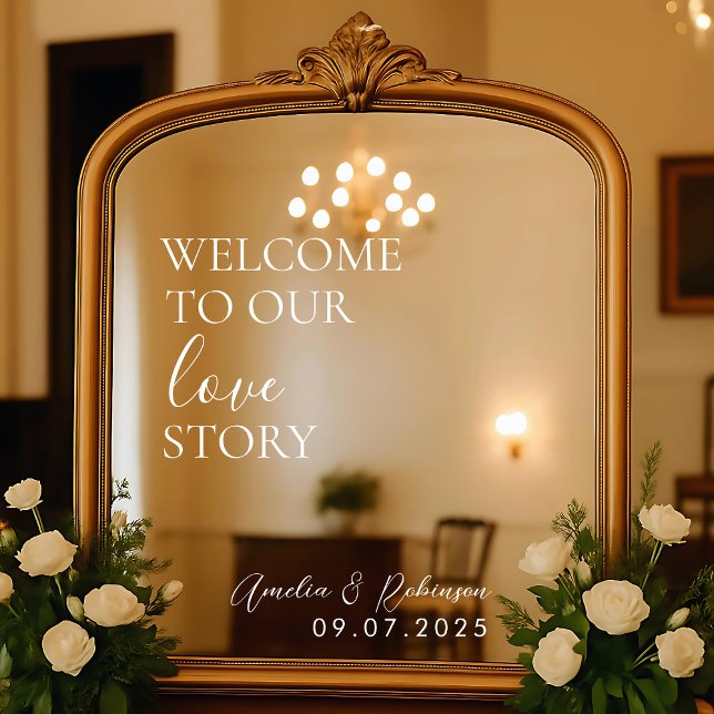 Vinilos Para Cristales Decal de espejo boda - Bienvenidos a nuestra histo (Subido por el creador)
