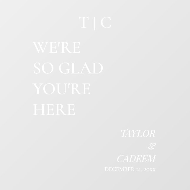 Vinilos Para Cristales Decal de espejo de señas de bienvenida boda modern (Hoja)