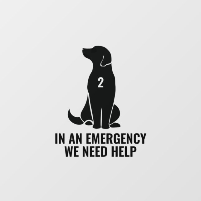Vinilos Para Cristales Decal de perros de emergencia, necesitamos ayuda d (Hoja)