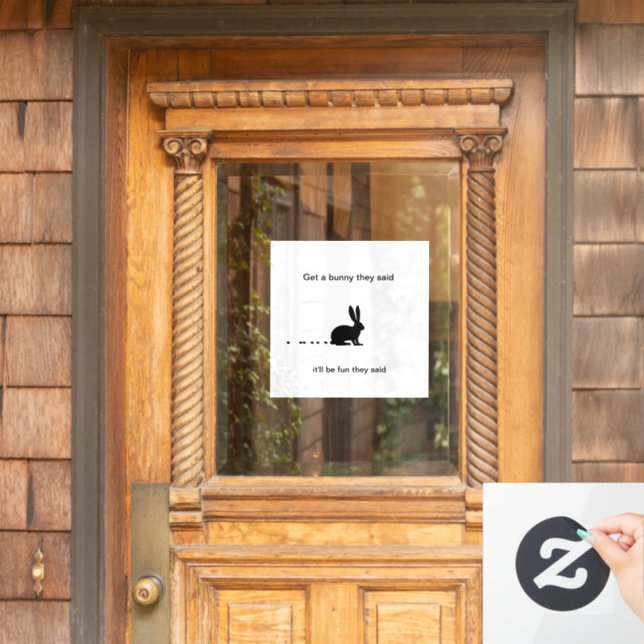Vinilos Para Cristales Decal de ventana de poop de conejidad divertida (Puerta de casa)