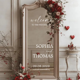 Vinilos Para Cristales Declación de espejo de signo de bienvenida de boda