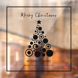 Vinilos Para Cristales Decoración de la ventana del árbol de navidad negr