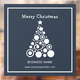 Vinilos Para Cristales Decoración de ventana de árbol de Navidad blanco d