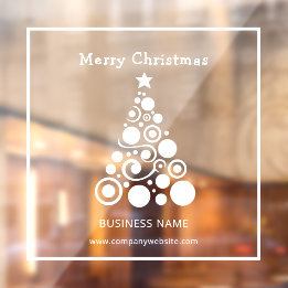 Vinilos Para Cristales Decoración de ventana de árbol de Navidad blanco d