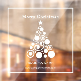 Vinilos Para Cristales Decoración de ventana de árbol de Navidad blanco d