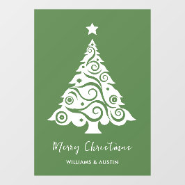 Vinilos Para Cristales Decoración de ventana de negocio de árbol de Navid