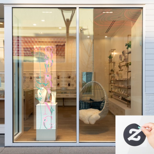 Vinilos Para Cristales Decoración empresarial de la temporada de primaver (Ventana de la tienda)