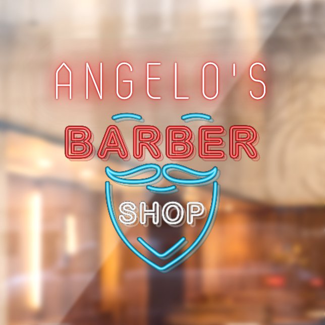 Vinilos Para Cristales Delantero de la tienda de barbería de imitación di (Hoja 2)
