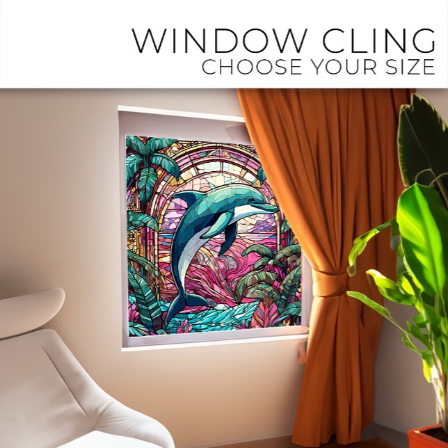Vinilos Para Cristales Delfín tropical Arte de vidrio manchado (Subido por el creador)