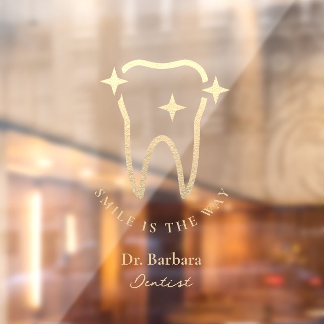 Vinilos Para Cristales Dentista moderna Gold Tooth Sticky decalados (Hoja 2)