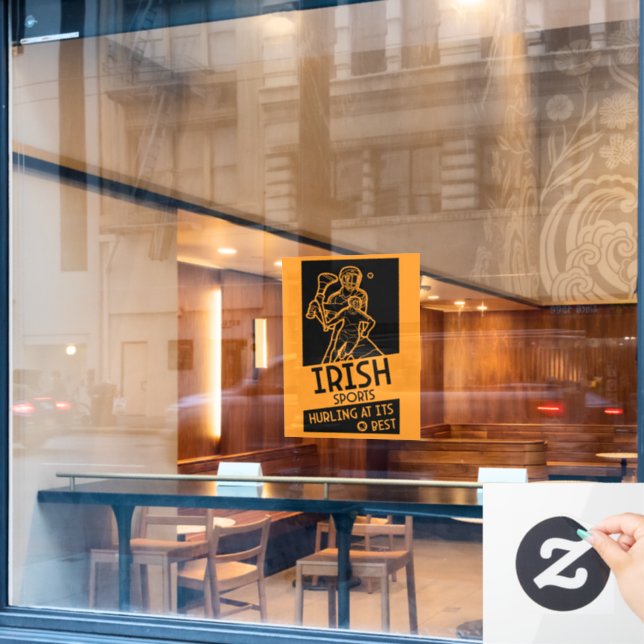 Vinilos Para Cristales Deporte irlandés arrollador (Ventana de cafetería)