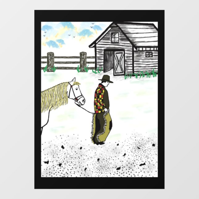 Vinilos Para Cristales Después de una equitación (Hoja)