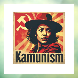 Vinilos Para Cristales Detengan el Kamunismo Harris Walz 2024 Camarada Ka