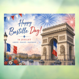 Vinilos Para Cristales Día de la Bastilla Arco del triunfo París Francia 