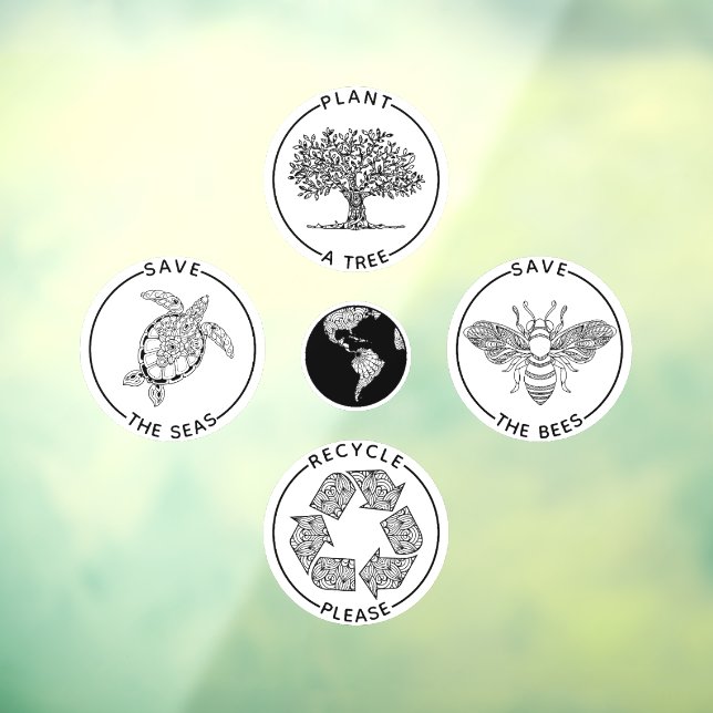 Vinilos Para Cristales Día de la Tierra salve el planeta (Hoja 3)