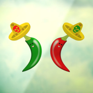 Vinilos Para Cristales Día de los Muertos Chilis Mexicanos