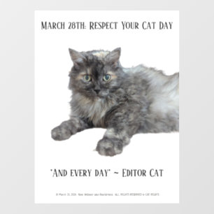 Vinilos Para Cristales Día de Respetar a tu Gato por RoseWrites