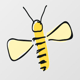Vinilos Para Cristales Dibujo caprichoso de abeja bumblebee a mano