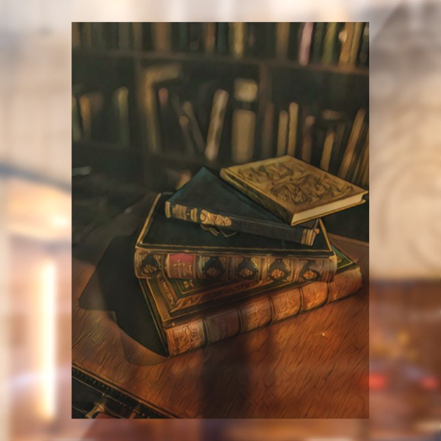 Vinilos Para Cristales Dibujo de amante de libros (Hoja 2)