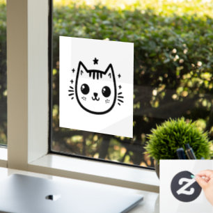 Vinilos Para Cristales Dibujo Infantil Blanco y Negro Minimalista