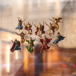 Vinilos Para Cristales Diez Señores Saltando Del Vector De Los Diez Manda