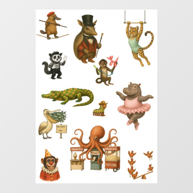 Vinilos Para Cristales Dingaling Bros Circus acts (Hoja)