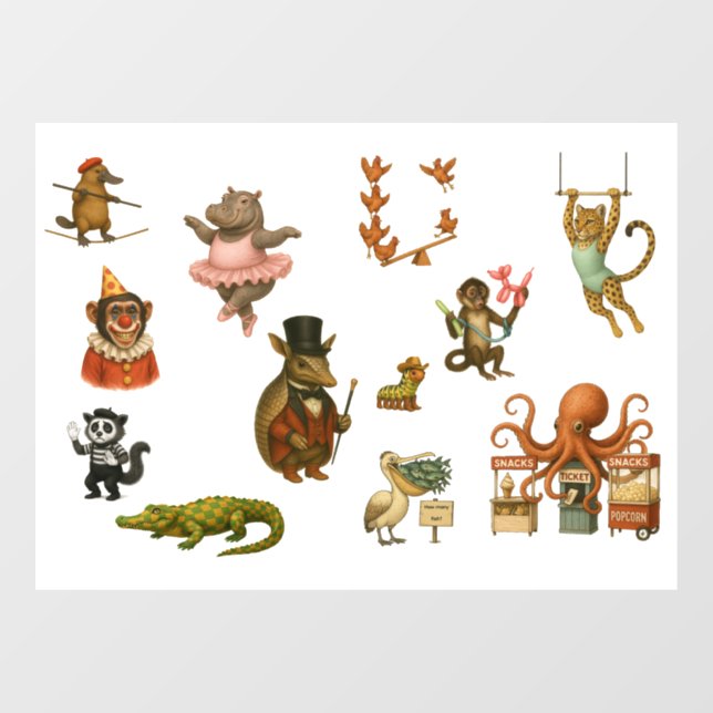 Vinilos Para Cristales Dingaling Bros Circus acts (Hoja)