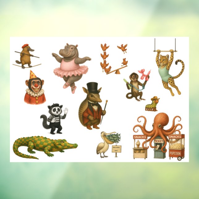 Vinilos Para Cristales Dingaling Bros Circus acts (Hoja 3)