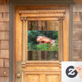 Vinilos Para Cristales Dinosaurio en el bosque. 