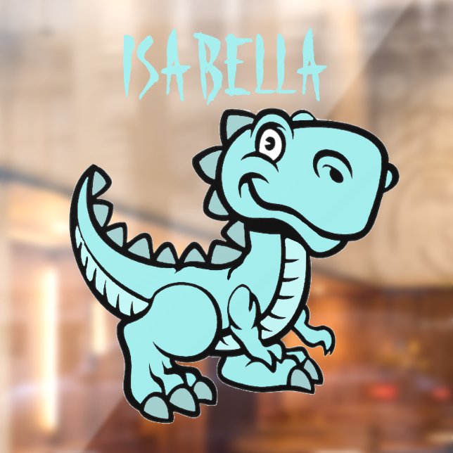 Vinilos Para Cristales Dinosaurio T Rex verde azulado (Hoja 2)