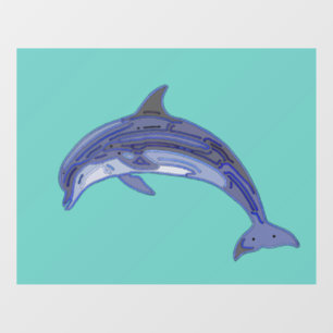 Vinilos Para Cristales Diseño artístico de la línea delfín de Bottlenose