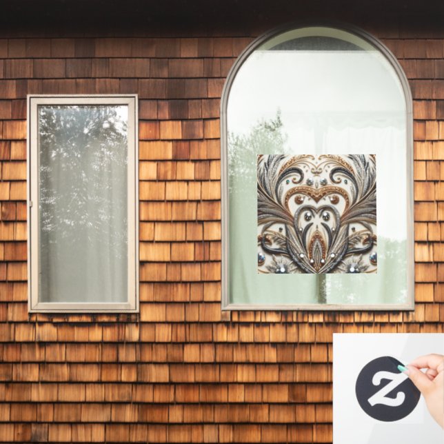 Vinilos Para Cristales Diseño barroco glamuroso con piedras de Purpurina  (Ventana de inicio)