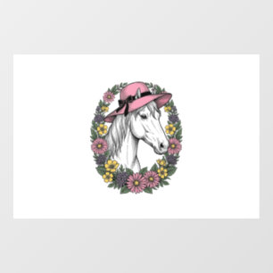 Vinilos Para Cristales Diseño de arte vectorial de retrato de caballo flo