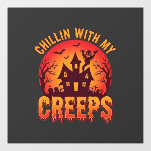 Vinilos Para Cristales Diseño de camiseta de Halloween Chillin With My Cr