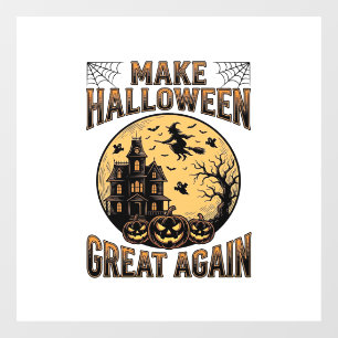 Vinilos Para Cristales Diseño de Casa Embrujada de Halloween Vintage Geni