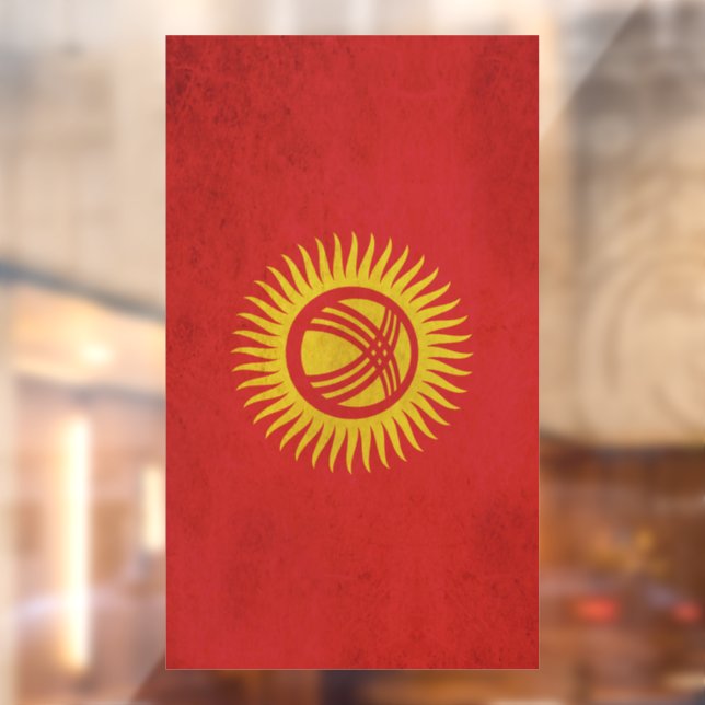Vinilos Para Cristales Diseño de cosecha de bandera de Kirguistán (Hoja 2)