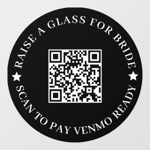 Vinilos Para Cristales Diseño de fiesta de soltero QR negro