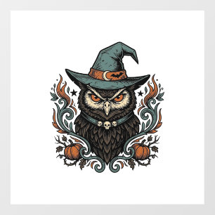 Vinilos Para Cristales Diseño de vector de sombrero de bruja de búho de H