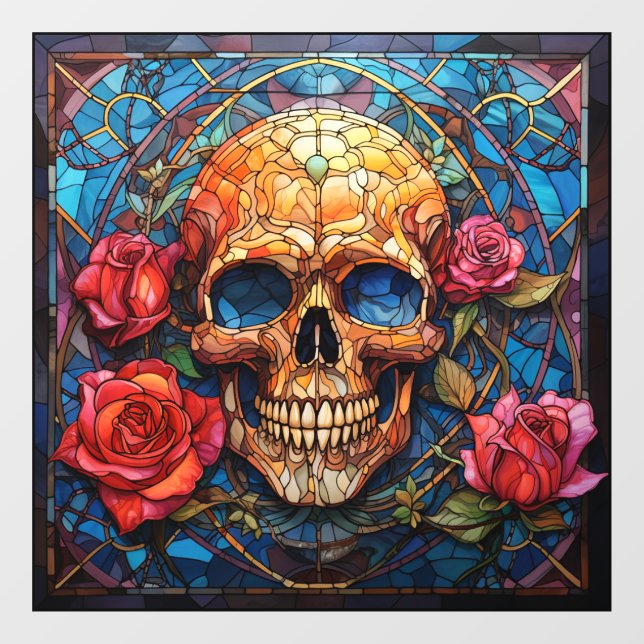 Vinilos Para Cristales Diseño del esqueleto de vidrio templado (Hoja)