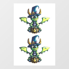 Vinilos Para Cristales Diseño mágico de dragones de Halloween