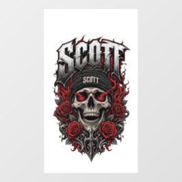 Vinilos Para Cristales Diseño personalizado de cráneo gótico Scott