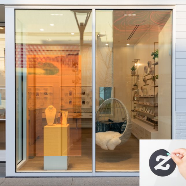 Vinilos Para Cristales Diseño sólido naranja parcialmente transparente de (Ventana de la tienda)